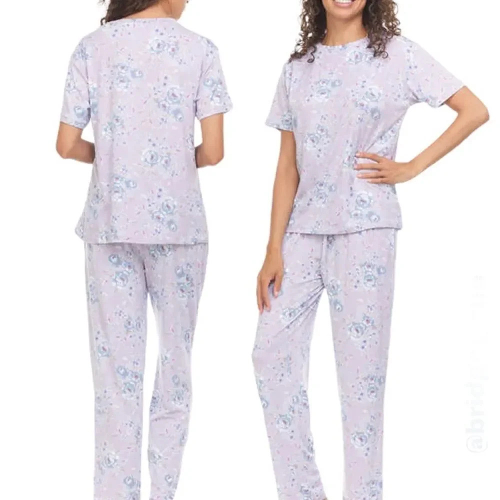 Flora Nikrooz Ladies' Purple & White Floral 2-piece Pajama Set New With Tag XS